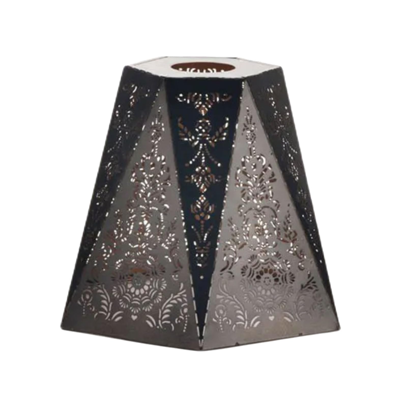 Hsioluted O Wrought Iron Lamp Shade With Intricate Cutout Design For Living Room Bedroom Space Decor Living Room Lamp Casing