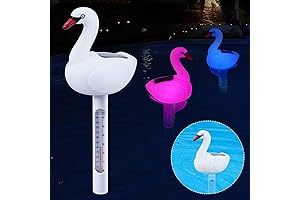 KingSom Floating Pool Thermometer with Solar Swan Light