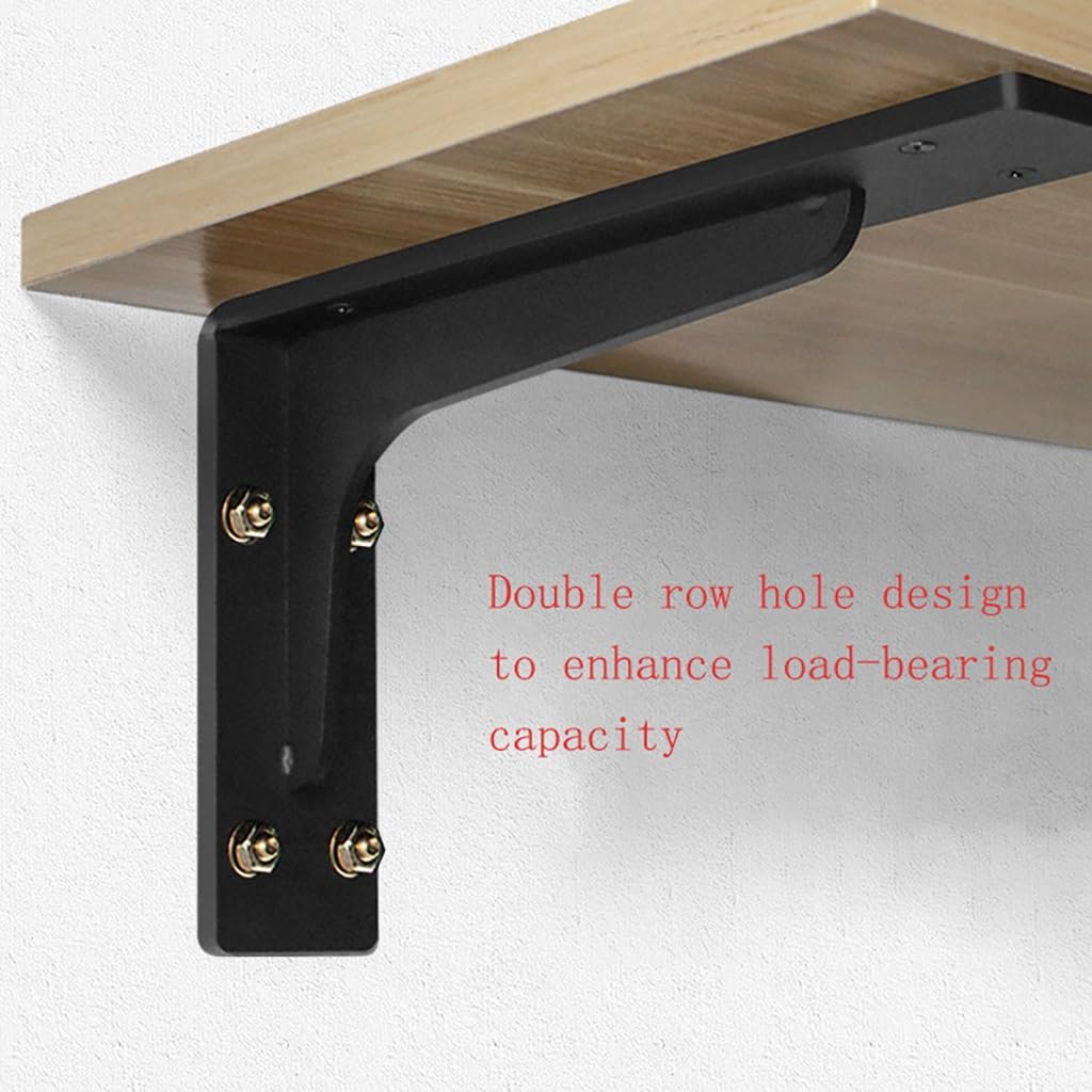 Pack of 2 Heavy-duty Shelf Brackets Comes with screws for high-strength support and space-saving installation on interior and exterior walls