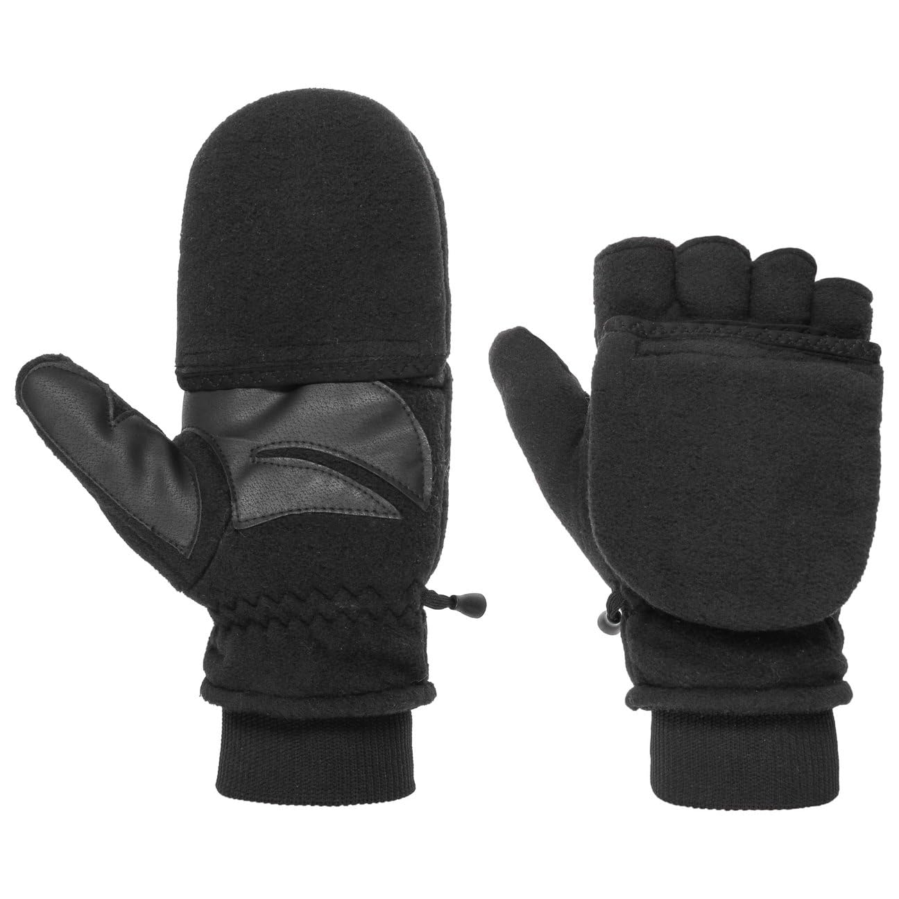 Barts Unisex Black Fingerless Fleece Gloves Women/Men - Mittens With Lining Autumn-Winter - 10 Hs