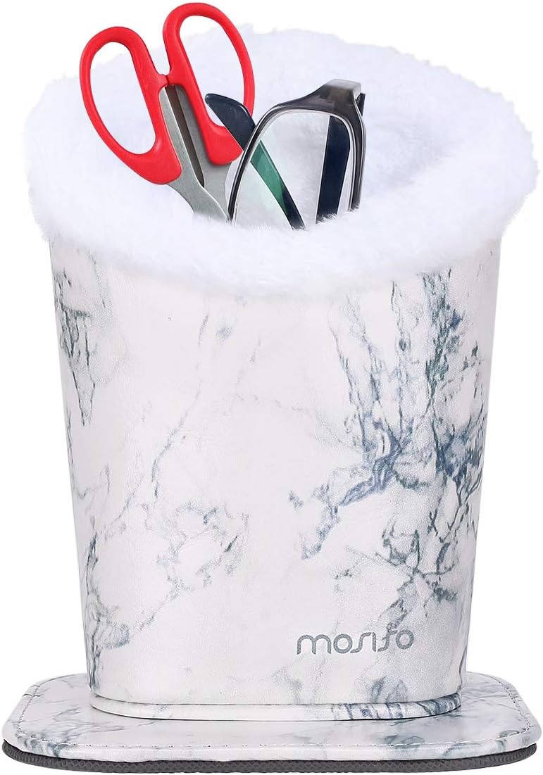 MOSISO Eyeglasses Holder, Plush Lined PU Leather Pattern Stand Case with Magnetic Base, White Marble : Clothing, Shoes & Jewelry