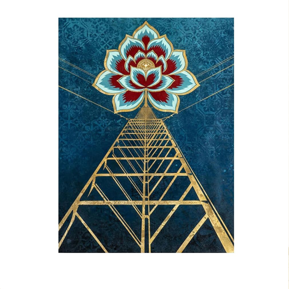 LHHJF LJHFA Shepard Fairey Poster Flower Of Peace Vintage Canvas Painting Modern Wall Art Shepard Fairey Prints For Decor Picture 40x60cm No Frame