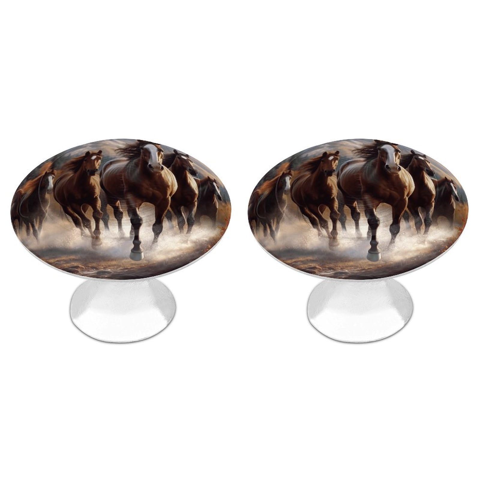 Vstadank Style Horses Drawer Pulls Sturdy Stainless Steel Door Handle Round Cabinet Knobs Fashion Dresser Drawer Knobs Door Pulls Exquisite Cabinet Handles Furniture Pull 2Pcs