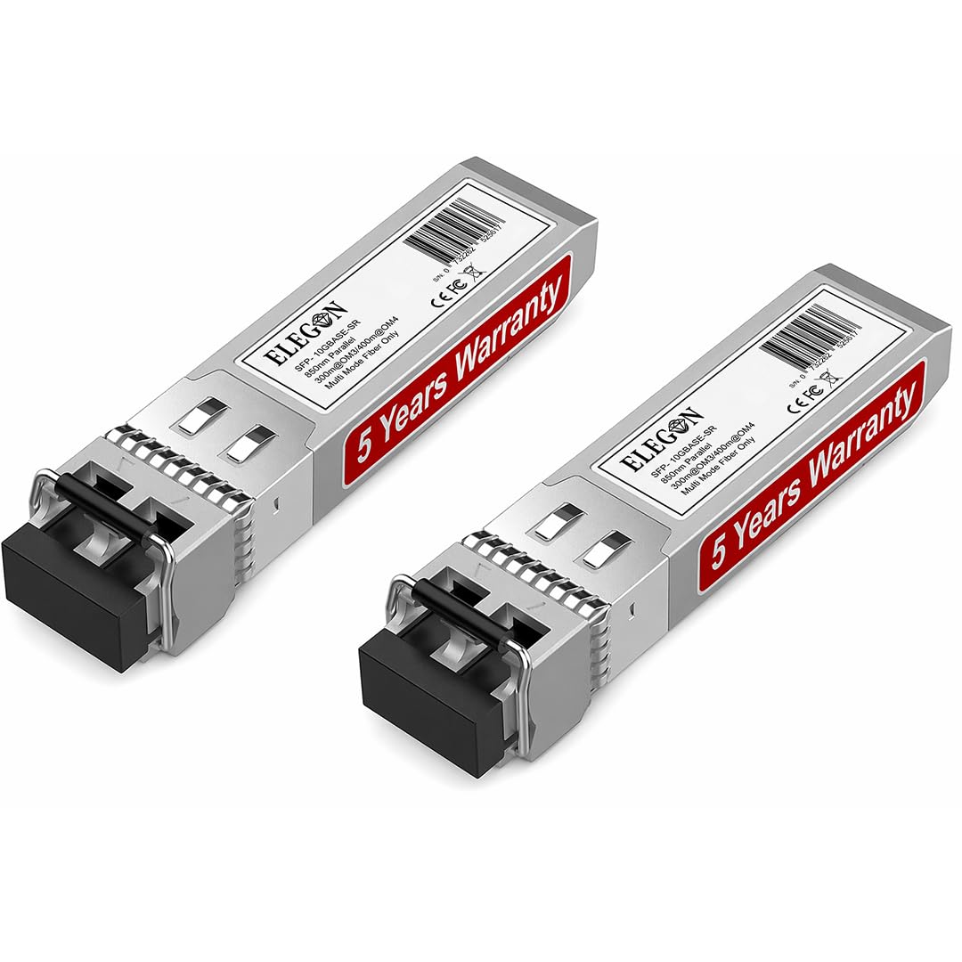 10GBASE-SR SFP+ Émetteur-récepteur 10G 850nm MMF 400m OM4/300m OM3, Duplex LC, DDM, NAS HPC, compatible Cisco SFP-10G-SR, Ubiquiti, Meraki, Mikrotik, Fortinet, Aruba, QNAP (10G SR only MMF SFP+