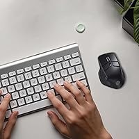 Vista 6 de Mouse inalámbrico para computadora, mouse silencioso ergonómico con 2.4 GHz y Bluetooth, interruptor multidispositivo, pantalla OLED, DPI ajustable