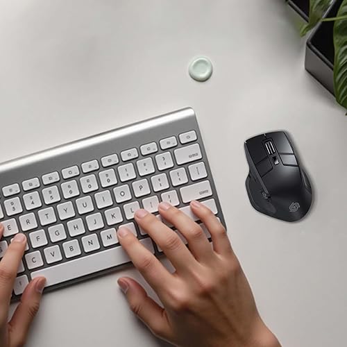 Miniatura 7 de Mouse inalámbrico para computadora, mouse silencioso ergonómico con 2.4 GHz y Bluetooth, interruptor multidispositivo, pantalla OLED, DPI ajustable,