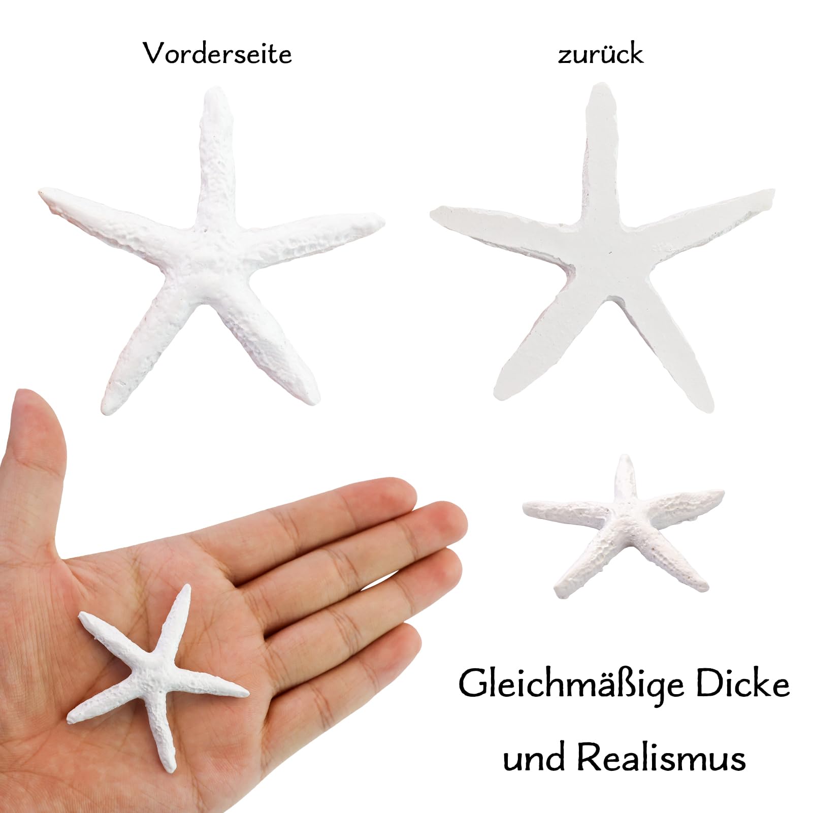 20 Stelle Marine In Resina Per Decorazione - 6cm Ciascuna Per Tema Spiaggia E Mare - Foto 13