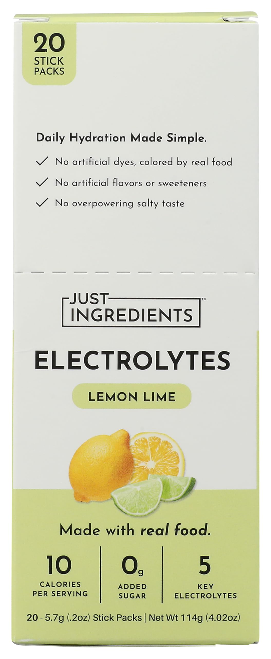 Just Ingredients Lemon Lime Electrolyte 20ct, 0.2 OZ