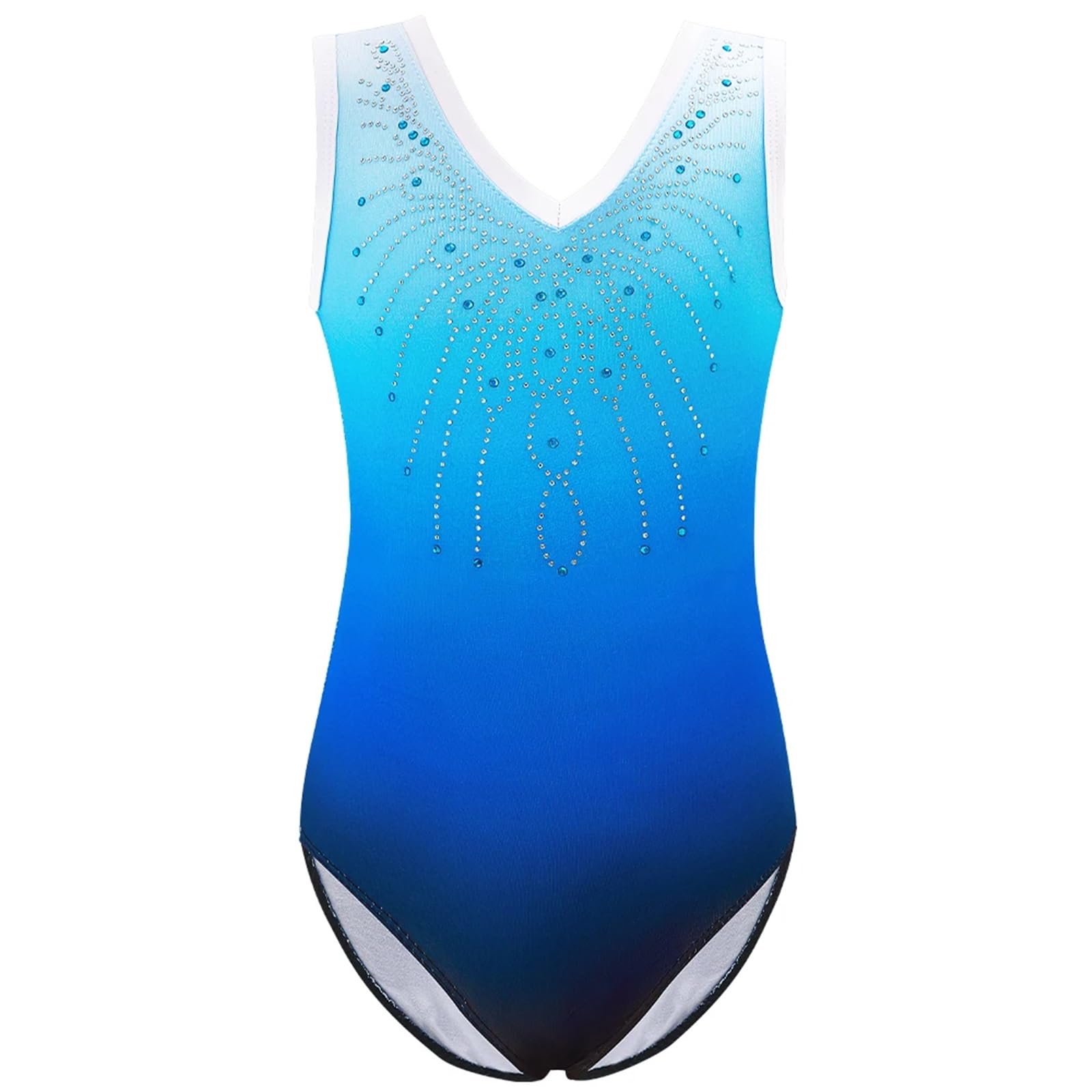 Maillot Gimnasia Ritmica Malla de Gimnasia for niñas, Brillante, con Diamantes, for Ballet, Baile, Traje de una Pieza, Ropa de práctica, Disfraz for Escenario(Red,6Y)