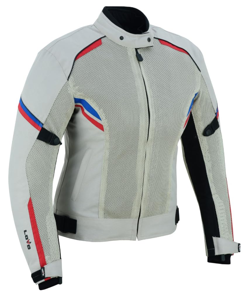 LOVO - Chaqueta Perforada Tricapa de Verano para Moto Mujer - Chaqueta Moto Verano Mujer Ligera y Transpirable - Chaqueta Moto Mujer Verano con Estilo Deportivo - Cazadora Moto Mujer