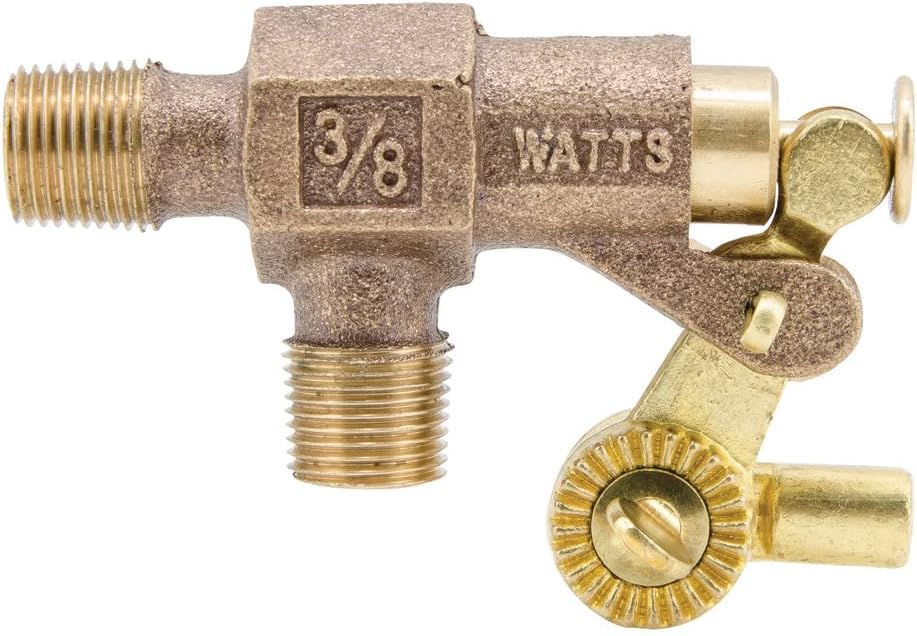 Watts ST375 Series 3/8" Bronze Standard Duty Float Valve, Male NPT Inlet & Outlet, Machined Flange, Serrated Arms, Replaceable Seals, Pivot Arm & Plunger Assembly, Max Working Temperature 180° F