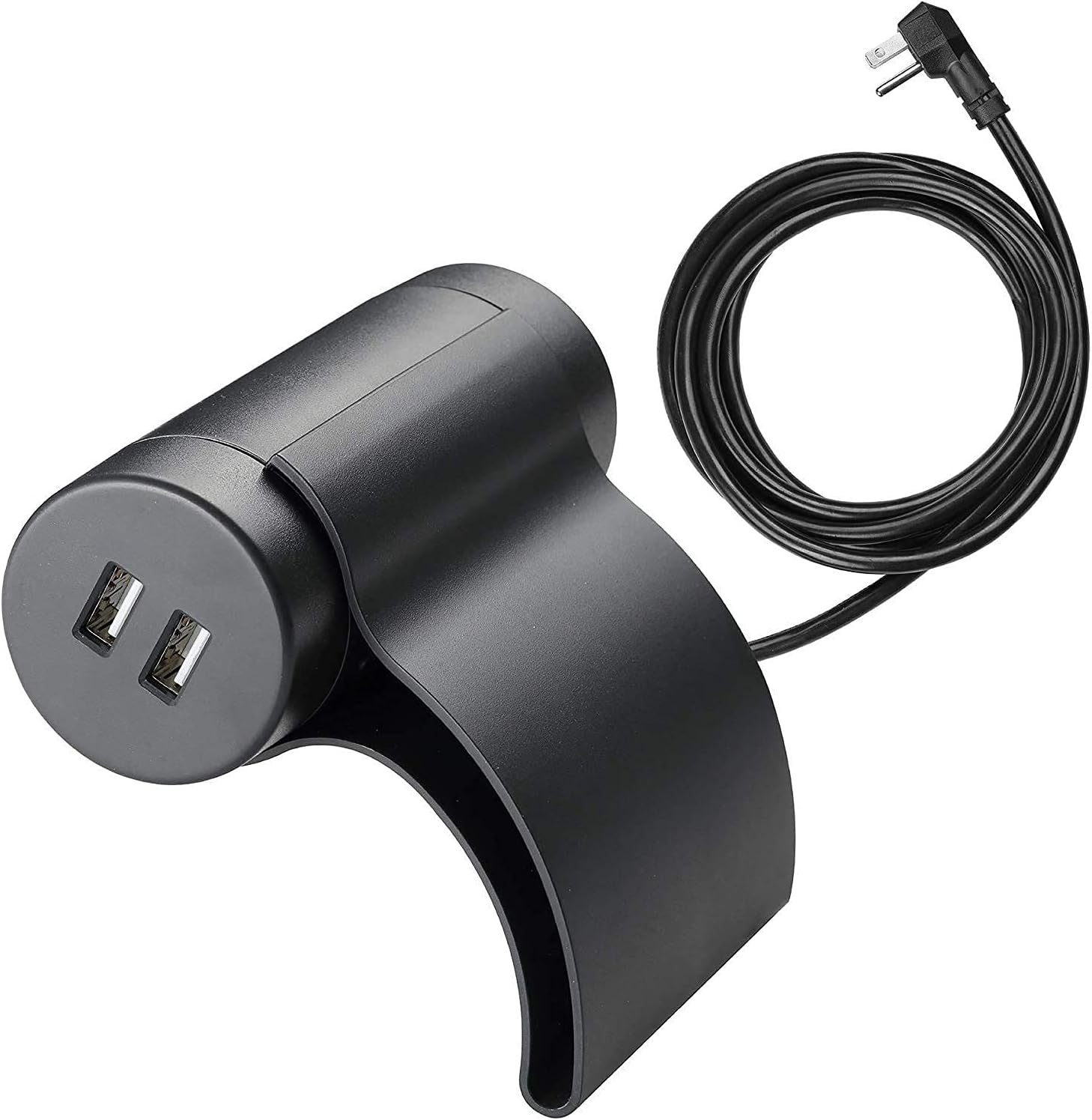 Link2Home Sofa Socket, 10ft Extension Cord, 1 Outlet, 2 Ports, 3.1A USB, with Low Profile Plug, Light Grey