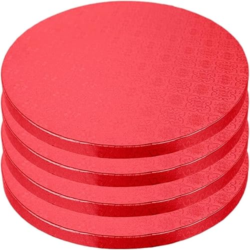 Miniatura 7 de Tablas para tartas, paquete de 4, 12 pulgadas, color azul, reutilizables, redondos, para postres llamativos, bases de cartón resistentes con