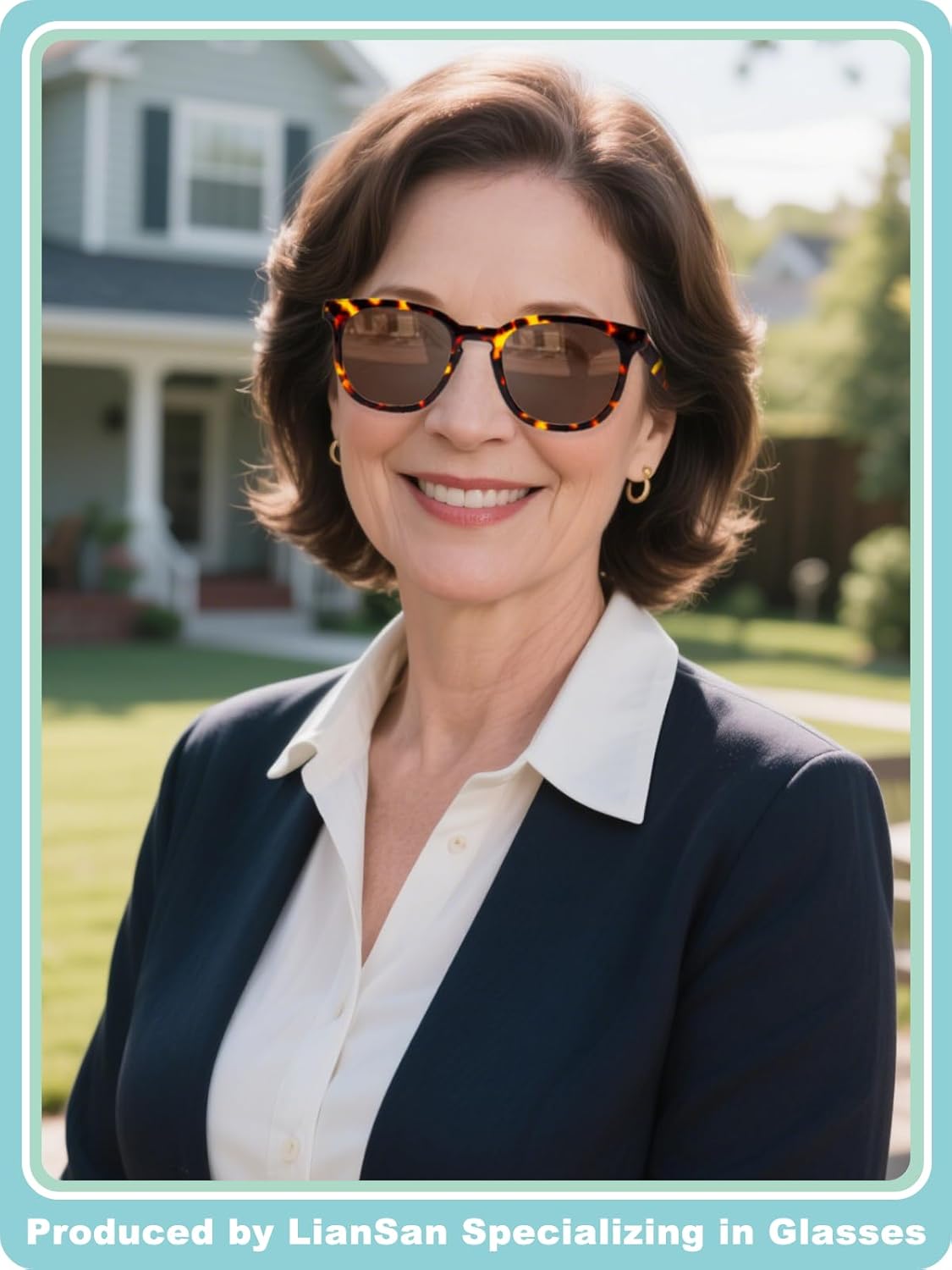 LianSan Full Readers Sunglasses for Women - Stylish Reading Sunglasses with Readers Built in with Spring Hinge UV Protection(Tortoise,1.75x) - Image 2