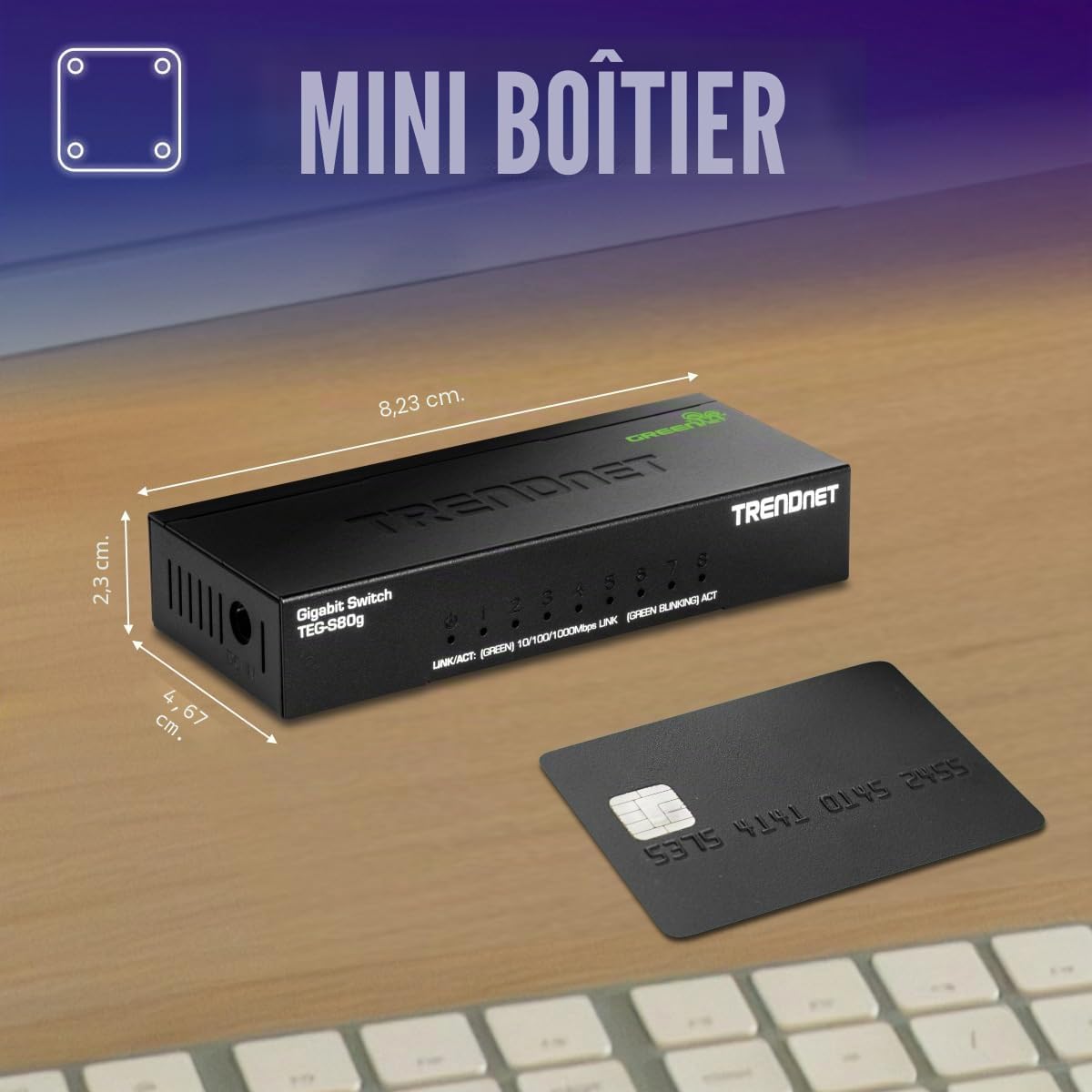 TRENDnet - Switch Greennet Gigabit à 8 Ports, TEG-S80G