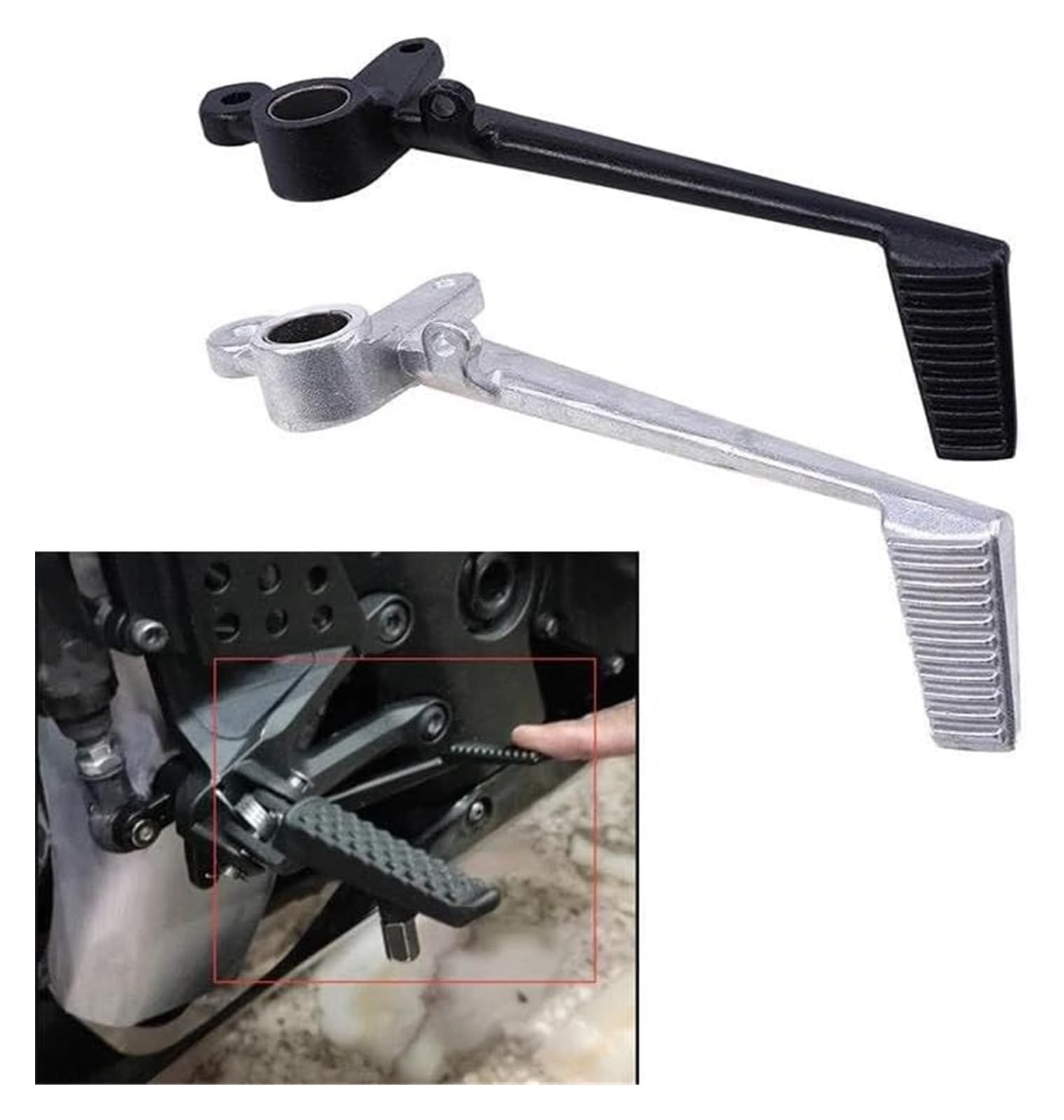 Estribera Reposapiés para CBR 1000RR 2004-2007 Estriberas Traseras Motocicleta Palanca Pedal Freno Manijas Freno Scooter Motocross Palanca Pie Pedal De Freno Trasero Estriberas Moto(Plata)