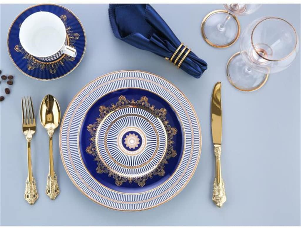 Ceramic Cutlery Set Dinner Plate Restaurant Disc Dish Placemat Complete