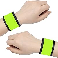 Vista 6 de Pulseras LED que brillan con luz para el brazo, bandas de muñeca intermitentes de alta visibilidad, luces de equipo de seguridad para ciclismo
