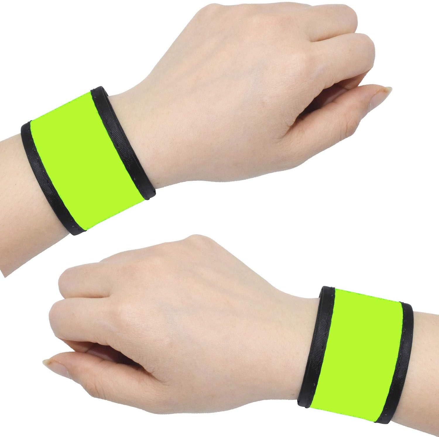LED Glow Slap Bracelets Light Up Wristbands Flashing Arm Wrist Bands High Visibility Safety Gear Lights for Cycling Walking Running Concert Camping Outdoor Sports, Fits Women Men