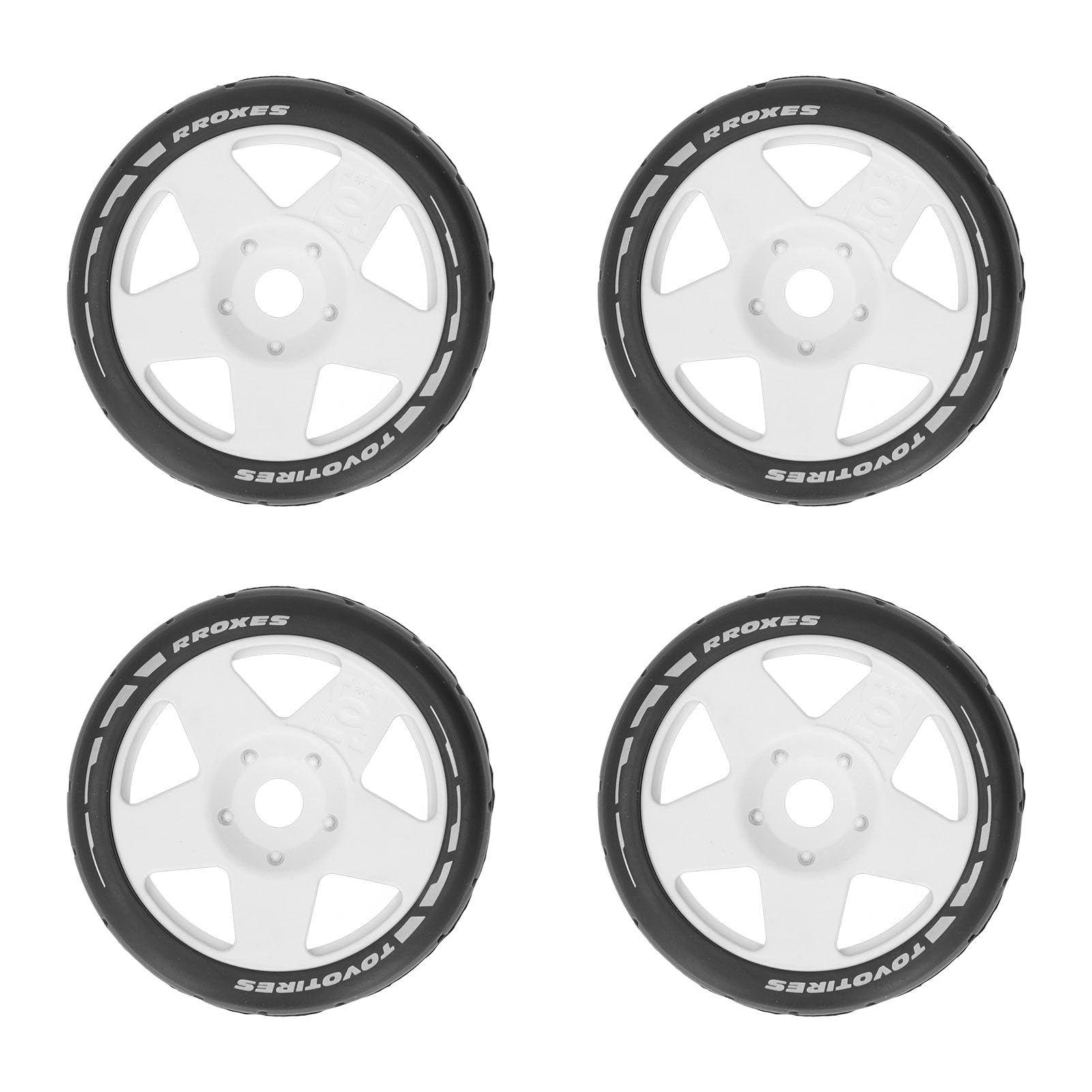 RiToEasysports Neumático de 4 Piezas, Ruedas 1/8 GT RC, Neumáticos de Carreras de Carretera con Agarre Fuerte, Resistentes Al Desgaste en Ruedas de Carretera con Adaptador de 17 Mm, Ejes de