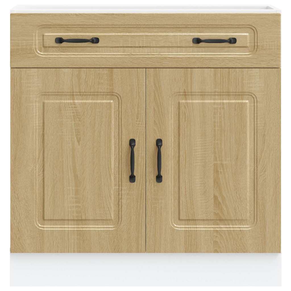 Küchenunterschrank Kalmar Sonoma-Eiche, Holzwerkstoff, 80x46x81,5 cm, mit verstellbaren Füßen, für Küche, Lagerung & Speisekammer