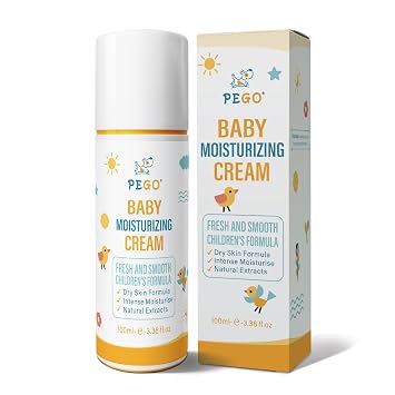 PEGO Baby Moisturizing Face Cream,with Shea Butter,Chamomile,Baby Daily Cream,Body Lotion,Moisturizes Sensitive Skin,Lightweight & Non-Greasy,For Newborn, Infants,Kids and More100ml/3.38oz