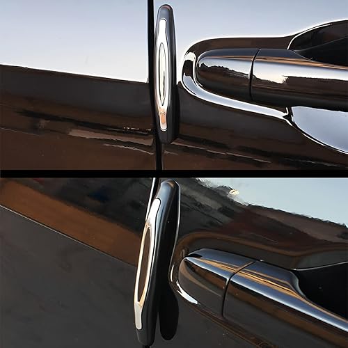 Miniatura 6 de AUCELI 4 protectores de borde de puerta de automóvil, tira autoadhesiva antiarañazos para puerta lateral del vehículo, protector anticolisión,