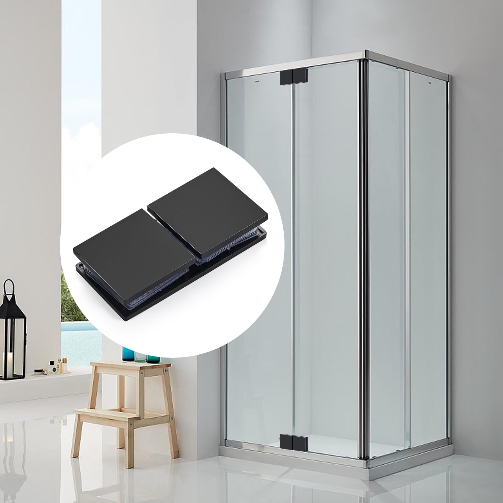 Ranbo 304 En Acier Inoxydable 0 Degré Carré Sans Cadre Porte