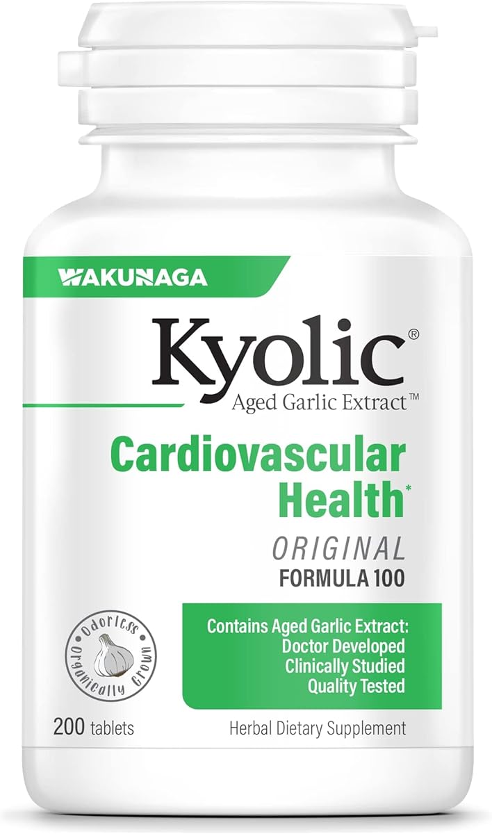 Kyolic Aged Garlic Extract Formula 100, Cardiovascular Health*, 200 Tablets.