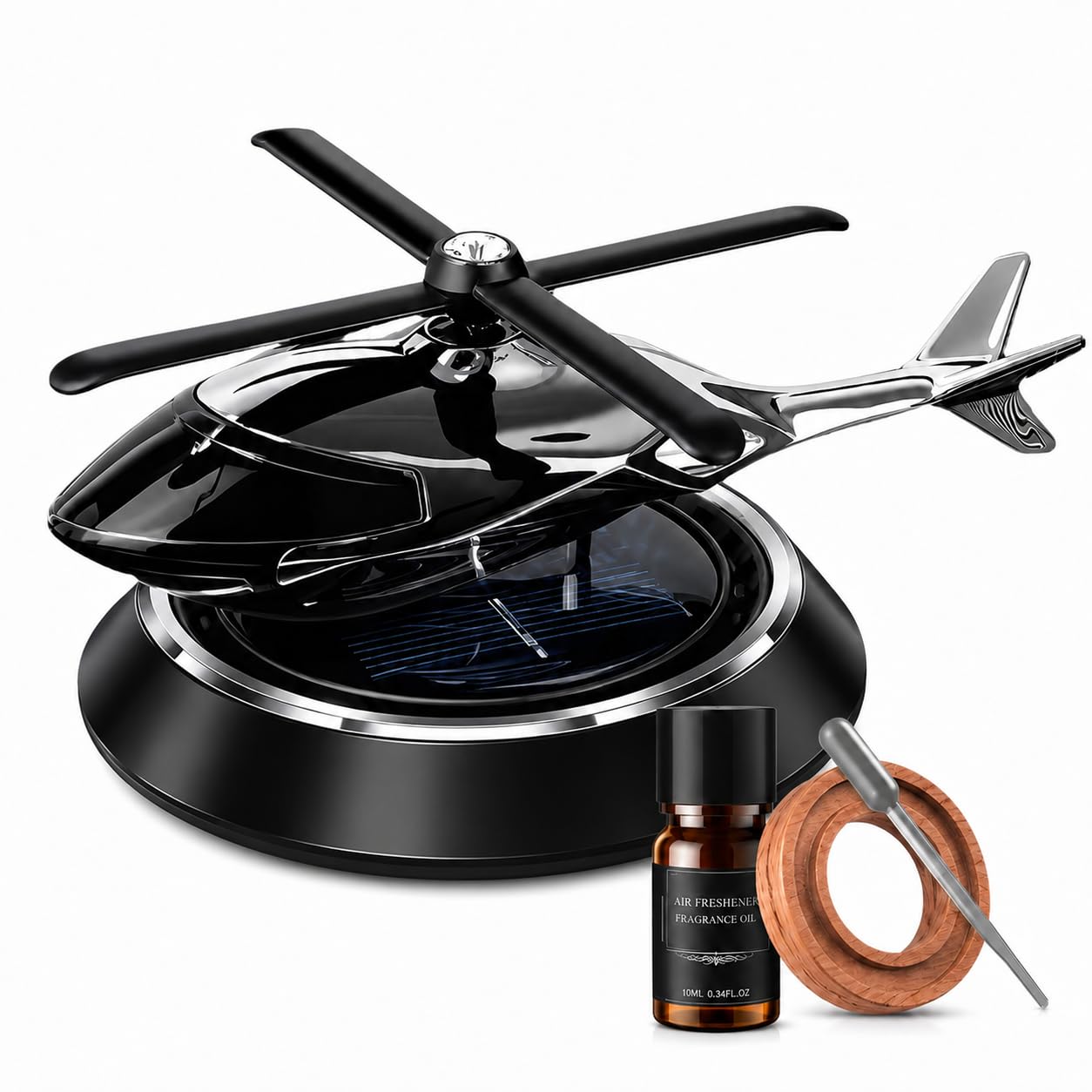 solar helicopter for car dashboard air freshener (Multicolour) | Sunlight Powered Rotation-image-36