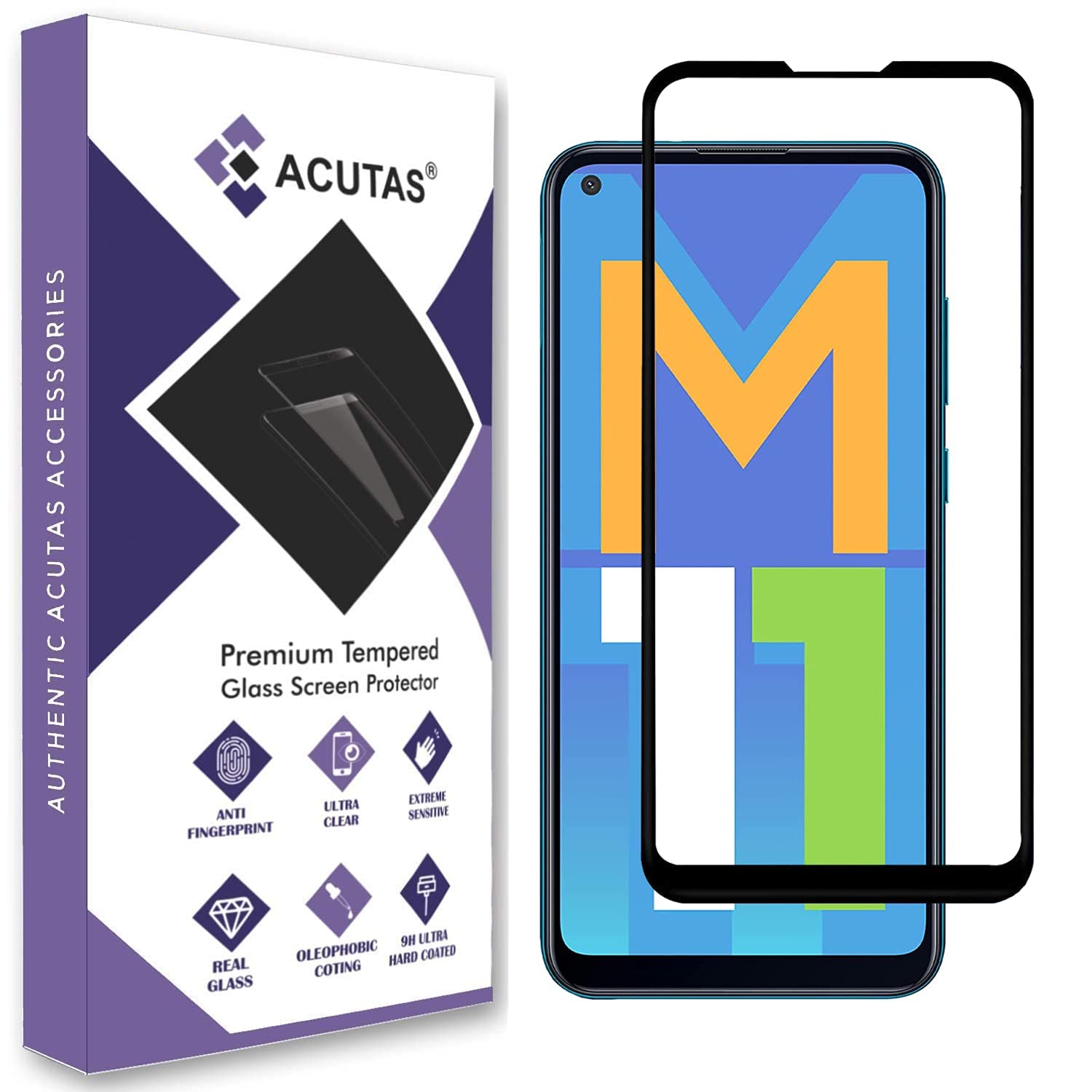 ACUTAS Tempered Glass Screen Protector Compatible For Samsung Galaxy M11 / A11 (Black) With Edge To Edge Coverage And Easy Installation Kit For Cellphone (B098Q8LGH9) Amazon Price History, Amazon Price Tracker