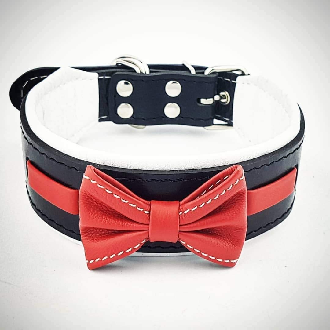 Bestia Bowtie Hundehalsband. Handgemacht aus hochwertigem Leder. 5 cm breit