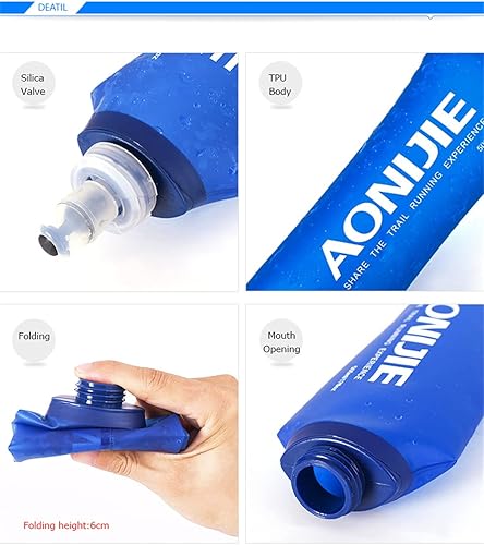 Miniatura 4 de LOVARTS BEAUTY Botella de agua plegable de TPU para correr, 8.5 fl oz, 15.2 fl oz, 16.9 fl oz, botella de agua plegable para correr, ciclismo,