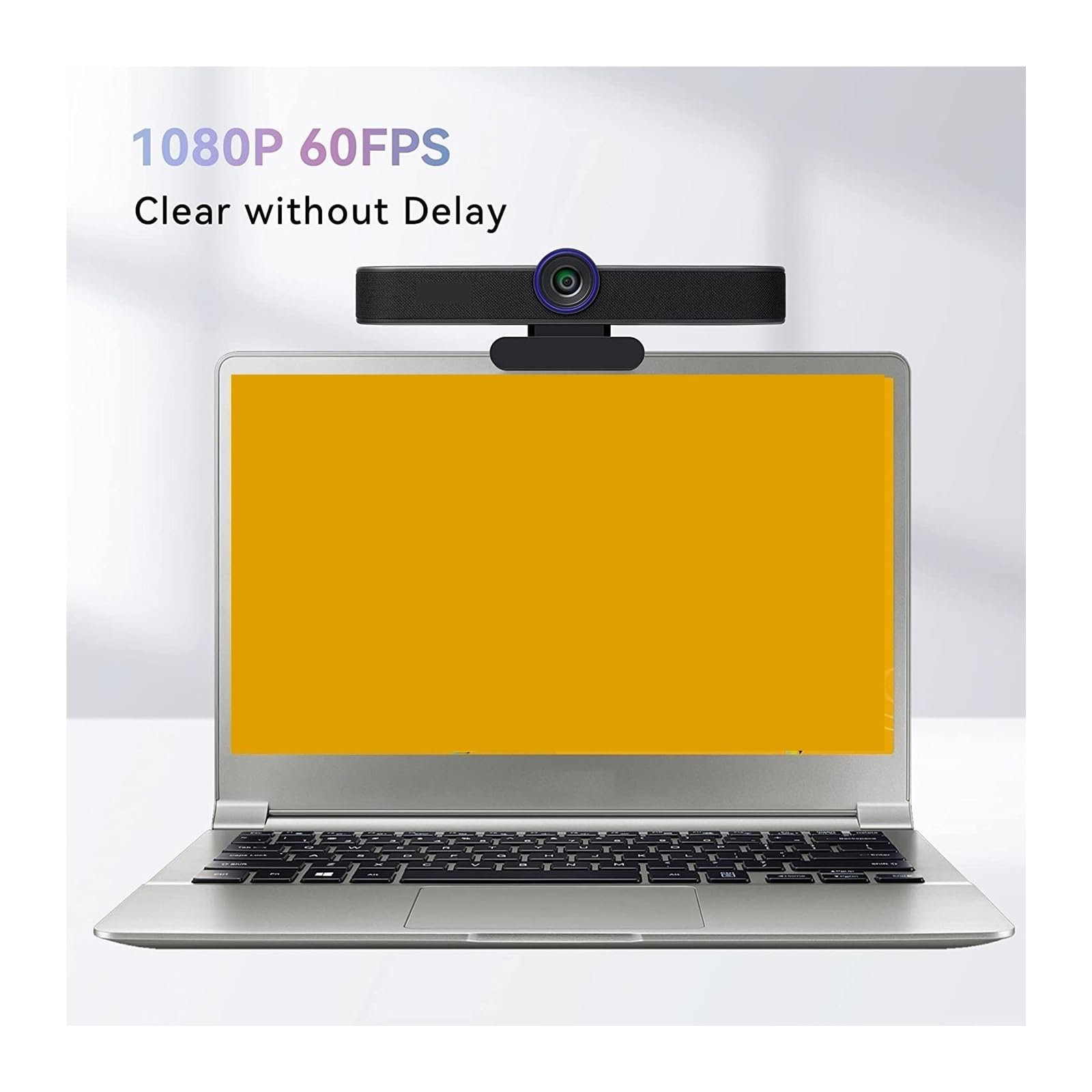 Webcam for PC HD1080P 60FPS Tutto in Uno con microfoni e Altoparlante Webcam grandangolare 108° for conferenze, Streaming Live, Registrazione