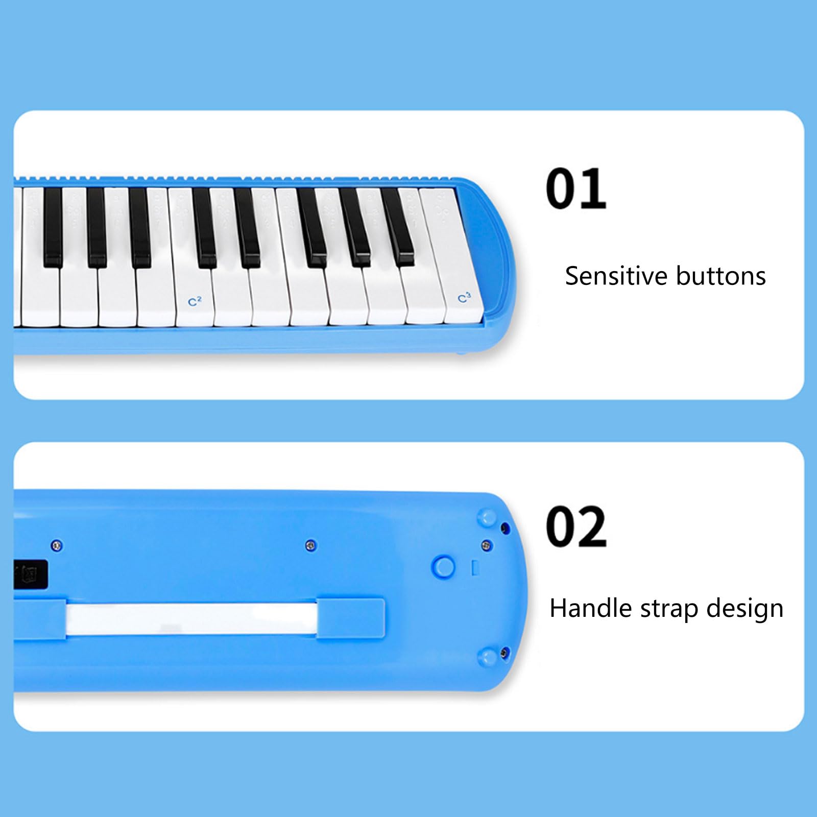 32 Tasti Melodica Strumento Morbido Tubi 32 Tasti Tastiera Strumento ABS Texture Adatto per Musicisti Nero