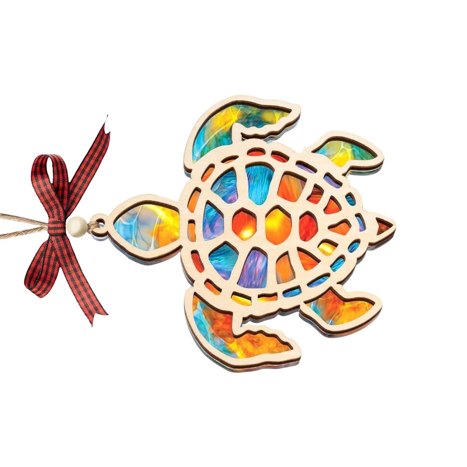 TFAOYS Christmas Ornaments for Tree Sea Turtle Women Sea Turtle Acrylic Suncatchers Ornament for Window Hanging Beach Ornament for Christmas Tree