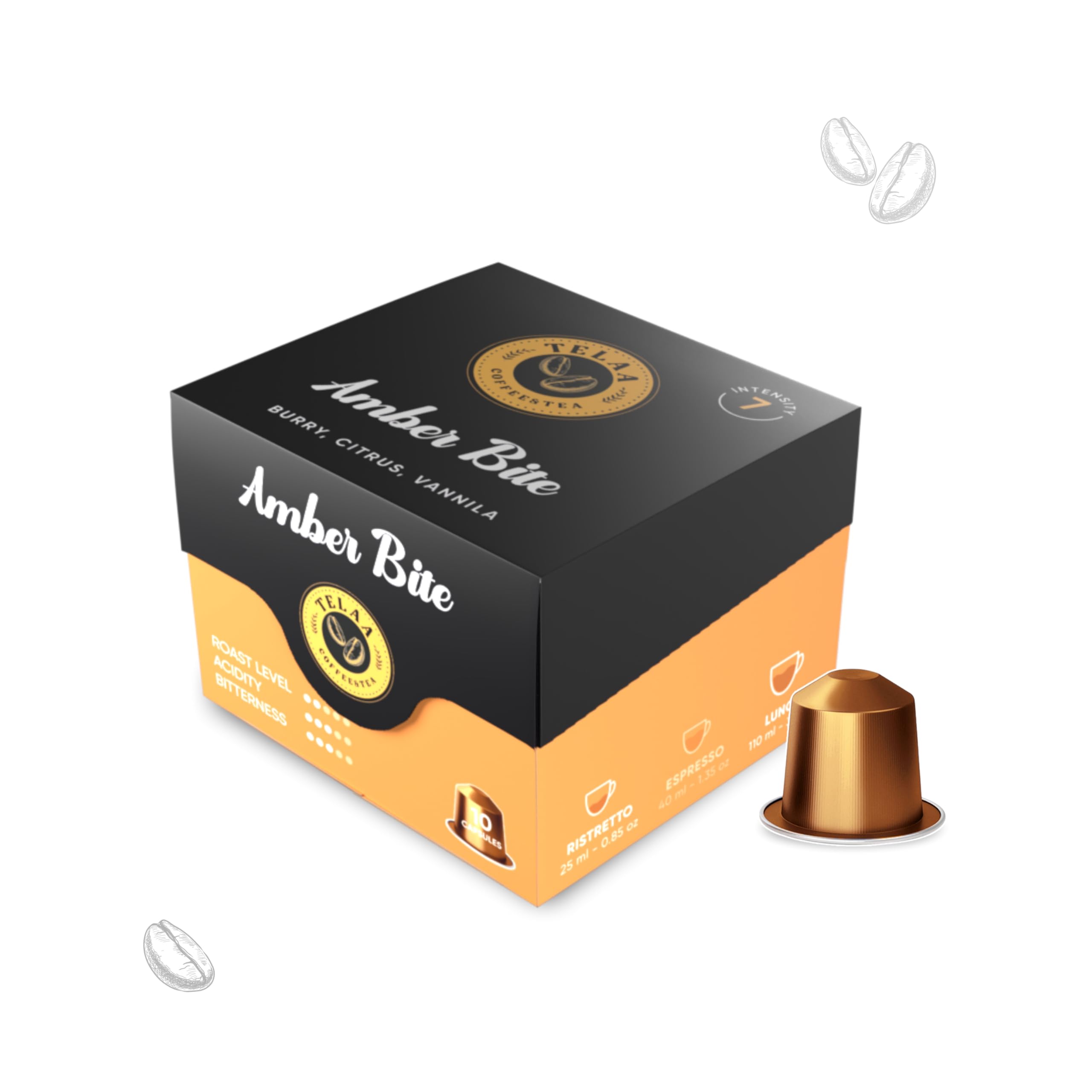 Telaa Coffee Amber Bite – Intensity 7 | Single Origin 100% Arabica | Espresso Pods Compatible with OriginalLine machines | Box of 10 Capsules [Burry, Citrus & Vanilla] (Pack of 1, Burry, Citrus & Vanilla)-image-15