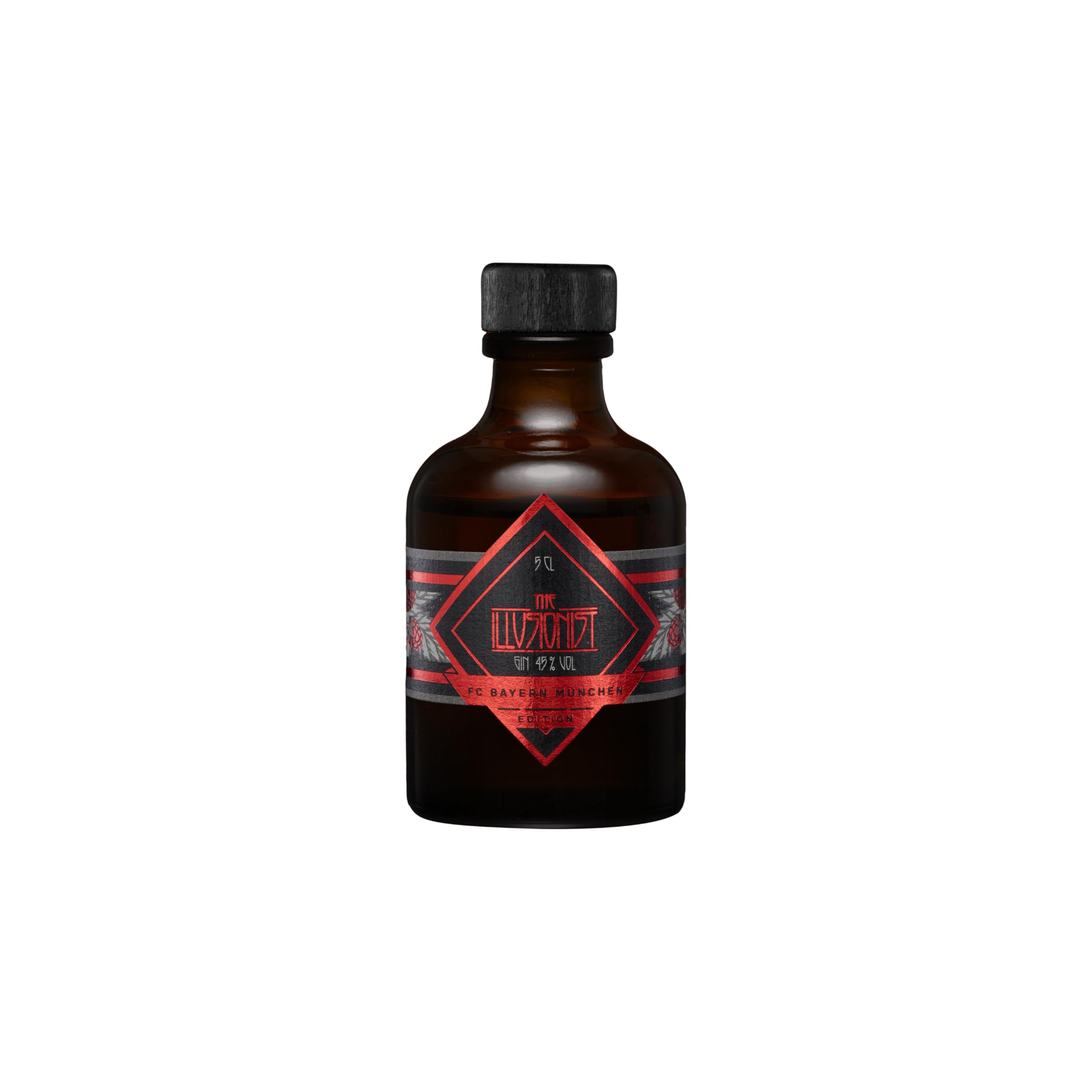 The Illusionist Gin FC Bayern München Edition Mini | Mit Farbwechsel von Schwarz zu Rot | Beerig & Frisch | 45% Vol. | 50ml