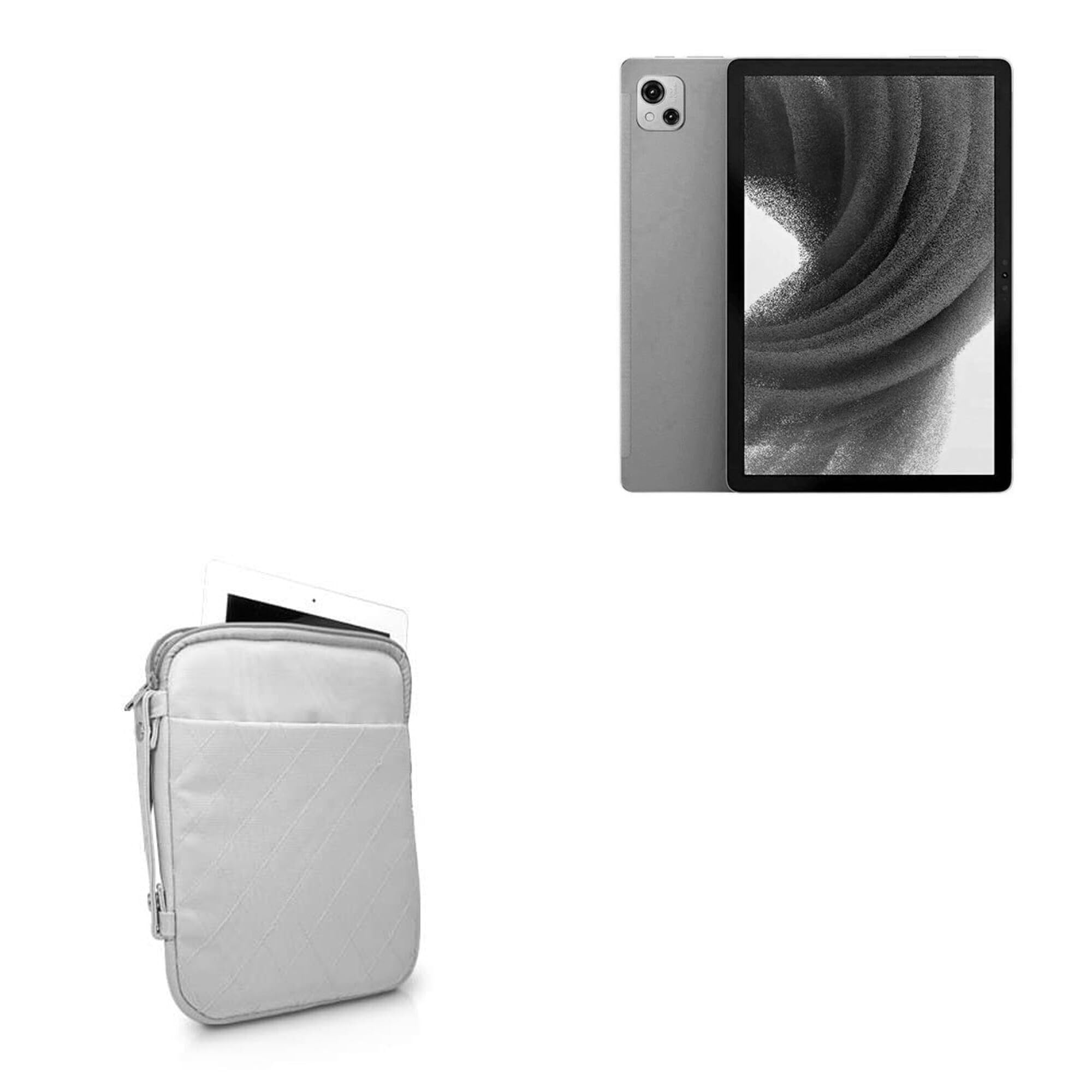 BoxWave Case Compatible with Oscal Pad 13 - Quilted Carrying Bag, Soft Synthetic Leather Cover w/Diamond Design - Cool Grey