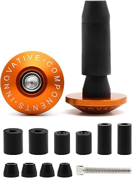 2 PCS Motorcycle Handle Bar End Weights, 7/8" Aluminum Alloy Handlebar Grips Cap Anti-Vibration Slider Plug, Shockproof Handlebar End Plugs for Motorcycles Bikes Scooters Orange
