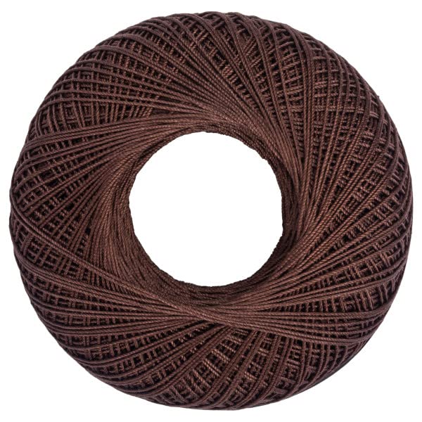Image of Aunt Lydia's Classic 10 Cotton Crochet Thread, Fudge Brown, 3-Pack