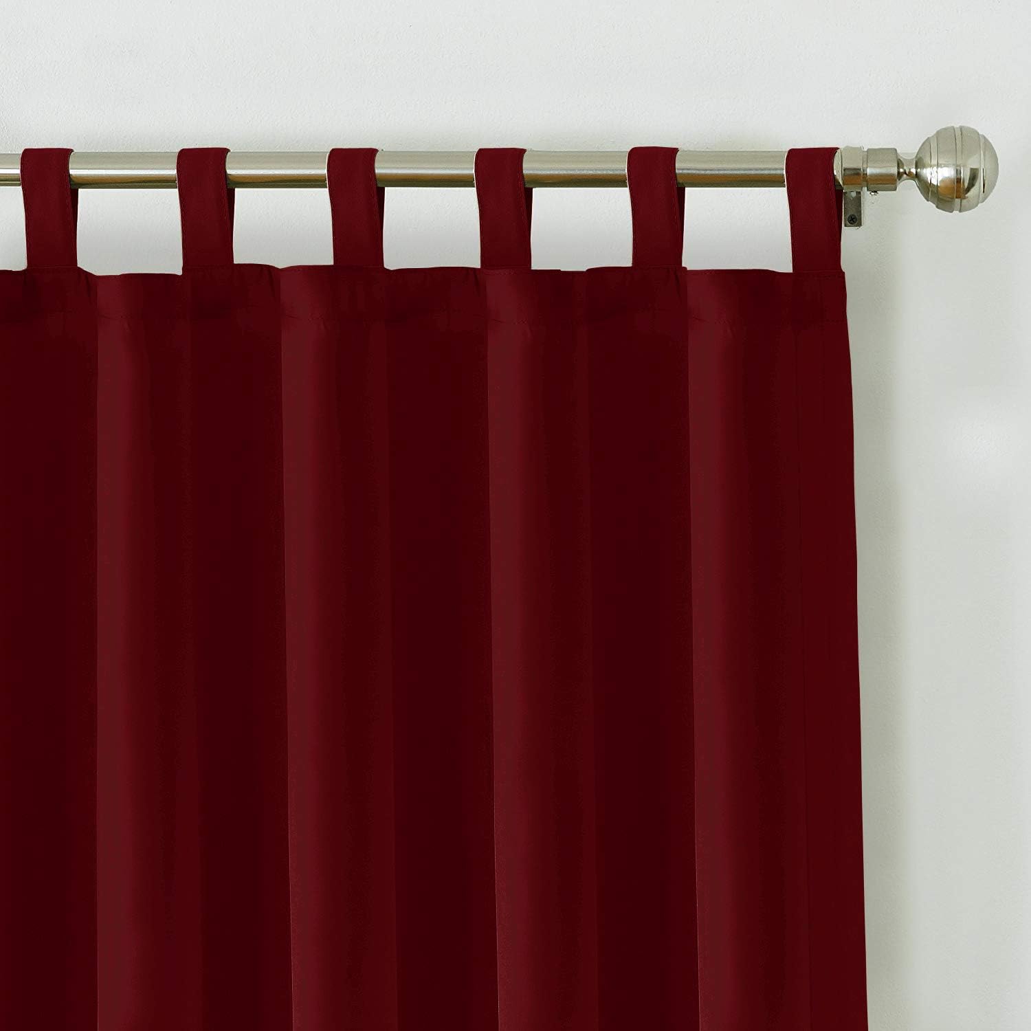 cololeaf Indoor/Outdoor Curtains for Patio Waterpoof Solid Tab Top Single Panel Window Curtain Drape for Patio Porch Gazebo Pergola Cabana Dock Beach Home - Red 52W x 84L Inch (1 Panel)