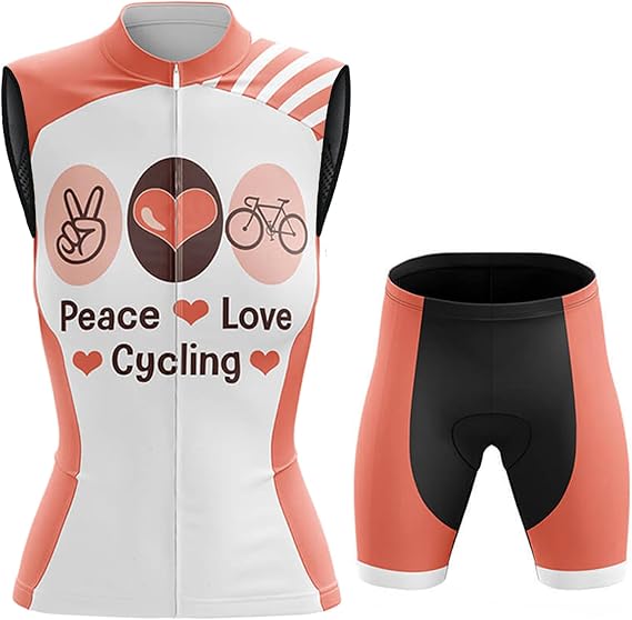 Tenue Cyclisme Femme Sans Manches - Maillot VTT Respirant + Cuissard Gel 19D - Ensemble Été