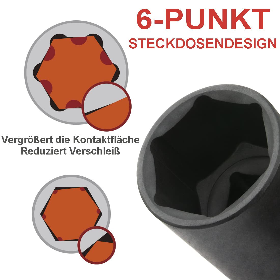 Awang Kraft, set di dadi per avvitatore a percussione, 1/2", 8-24 mm, con asta di prolunga da 5,10", 1/4 Adatper, 19 pezzi