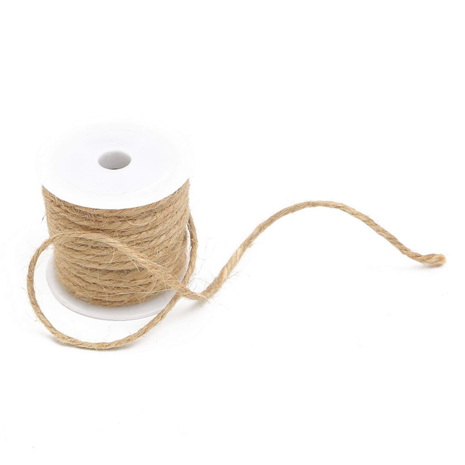Zkenshan-Natural Jute Twine Gift Packing Strings Christmas Event Party Supplies, Natural Burlap Hessian Jute Twine Hemp Rope String, Natural Jute Fiber (Color : 3mm 5M1Roll)