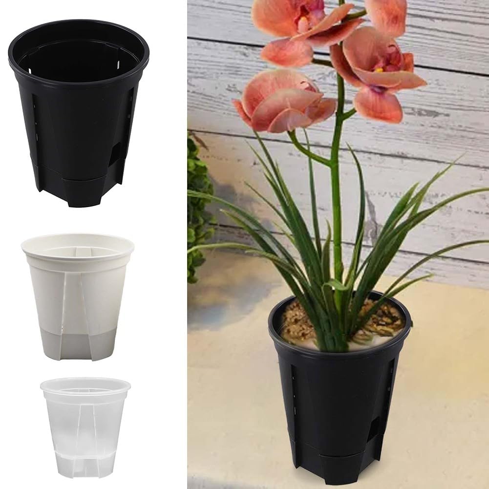 Lot de 15 pots à arrosage automatique en plastique transparent avec trous de drainage, racines saines, utilisation en intérieur et en extérieur, 3 tailles