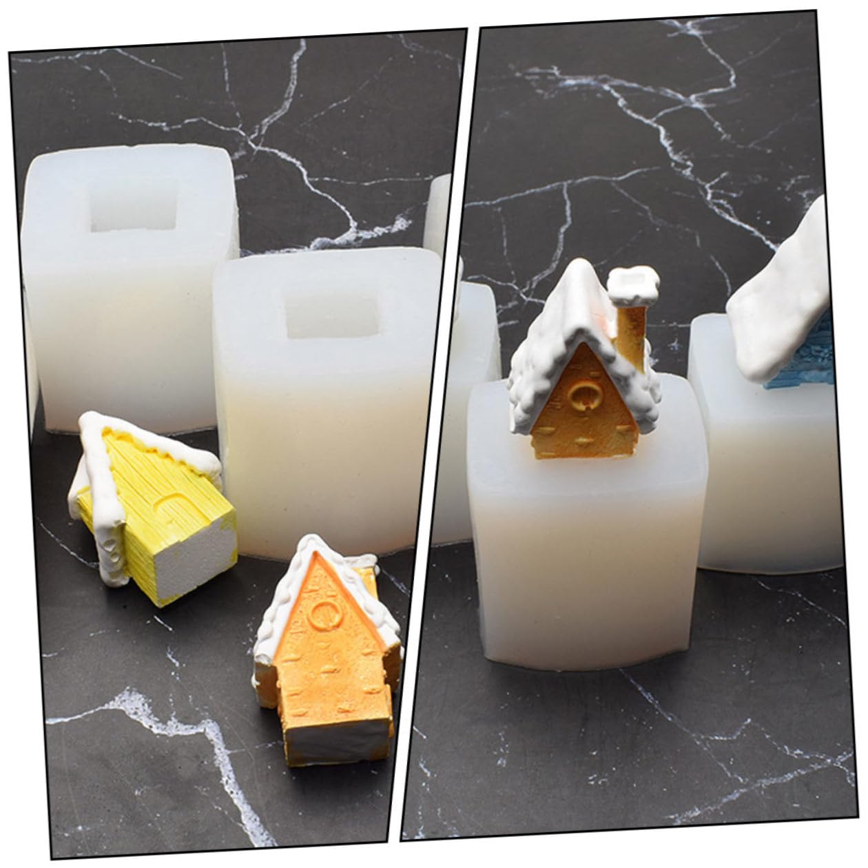 jojofuny 4stücke Teiliges DIY Schneehaus-kerzenformen Kerzenformen für Bastelanleitungen und Duftkerzenherstellung