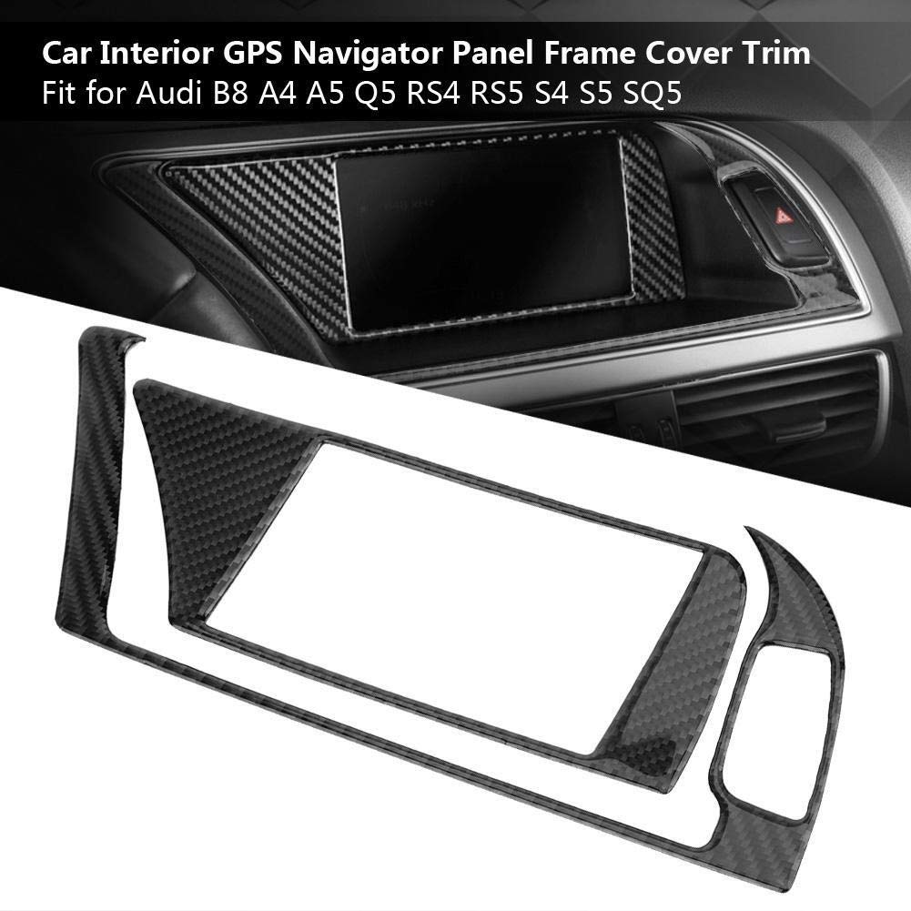Copertura In Fibra Di Carbonio Per Pannello GPS Audi A4 B8, A5, S4, S5 - Adesiva, Design Lucido