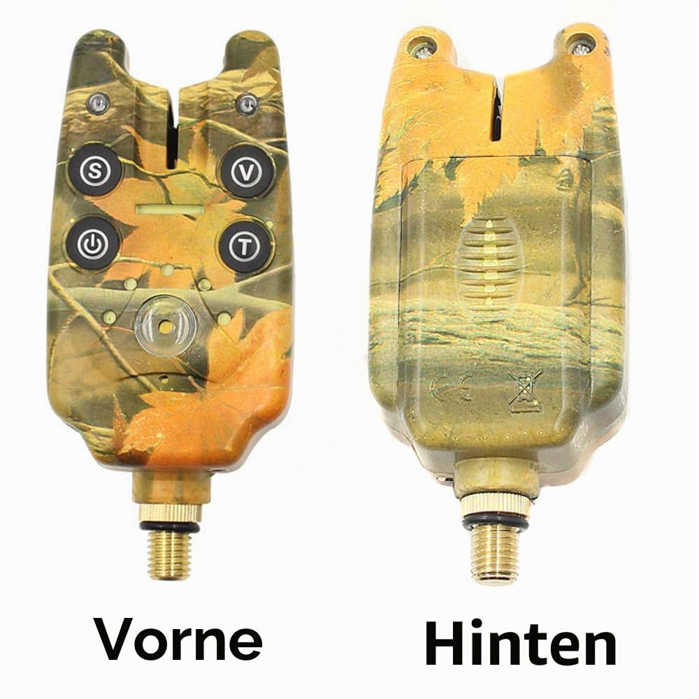 Angeln Bissanzeiger, Angeln Bissanzeiger mit Anzeige LED, Bissanzeiger mit Lautstärke + Tonregler, Karpfen und Hecht Angeln Bissanzeiger, Angeln Bissanzeiger