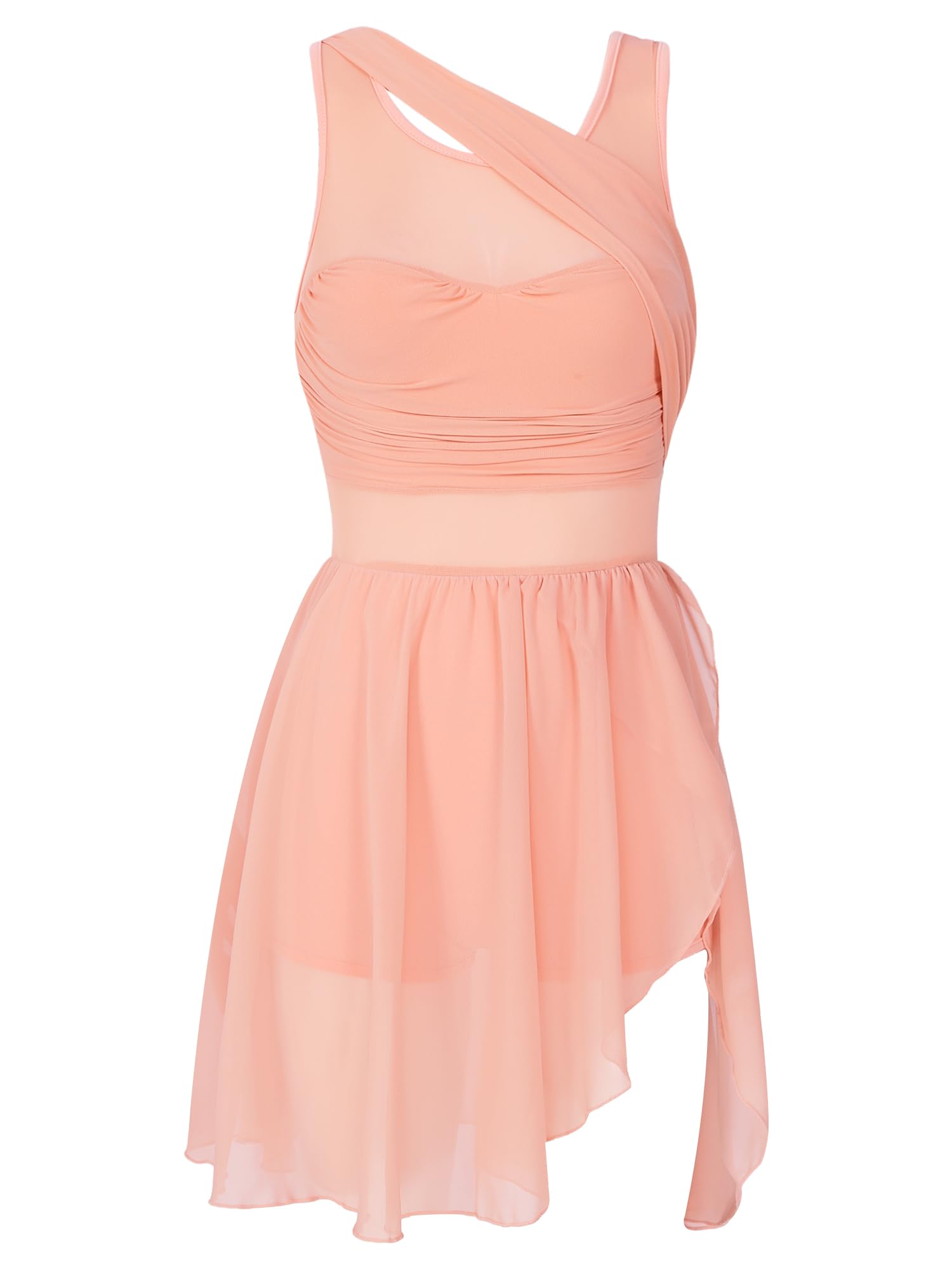 Lingerie Donna Abito da Ballo Asimmetrico Ritagliato Senza Maniche